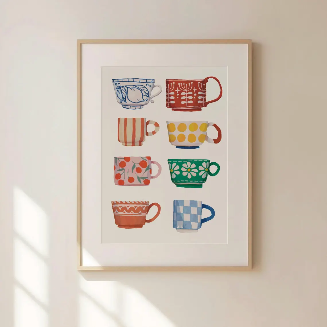 Coffee Tea & Espresso Appliances - Teebecher-Druck, Frühstücksposter, Kaffee-Druckkunst, handgemachte Küchenwandkunst, digital