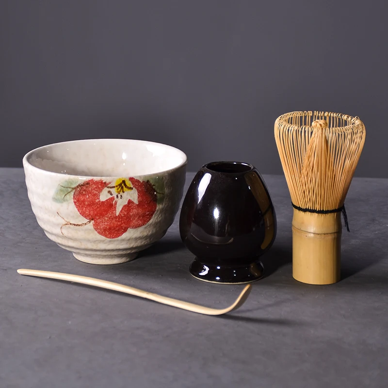 Matcha Whisk Set - Tangpin 4 Stück/Set traditionelles Matcha-Geschenkset, Bambus-Schneebesen,
