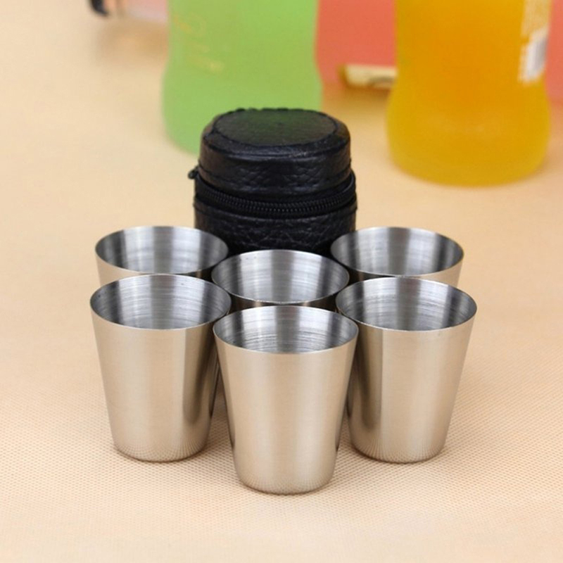 Coffee Tea Sugar Canister Set - 4/6Pcs Edelstahl Tassen Mini Schnaps Glas