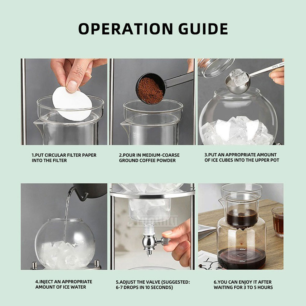 Coffee Tea Brew - 1000ml Handgebrühter Kaffeebehälter aus Glas, Kaltbrau-Teekanne,