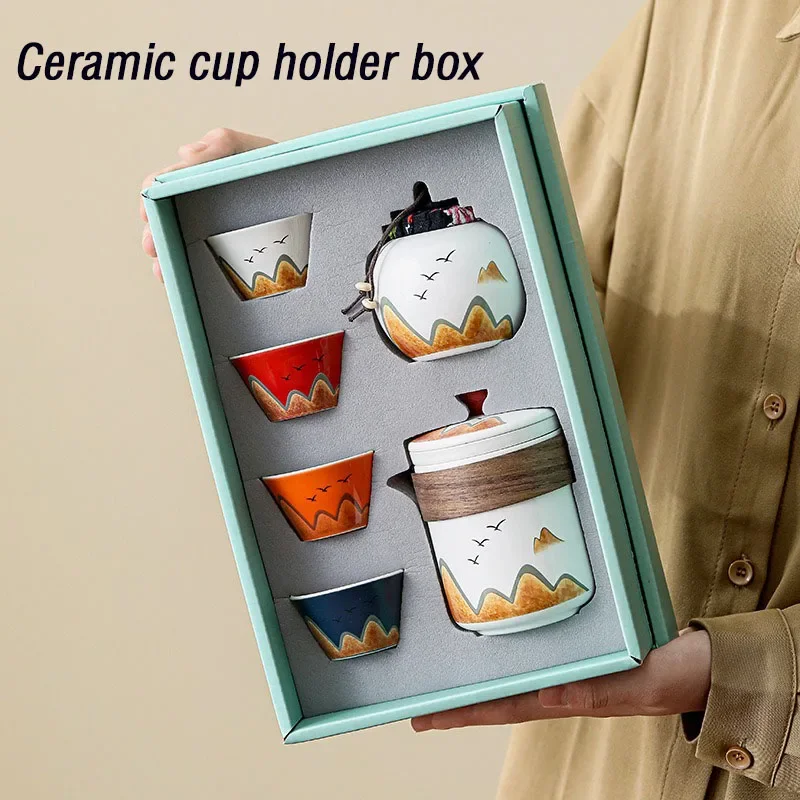 Coffee Tea Jar Set - Geschenkbox, Keramik-Teetasse im chinesischen Stil, Teekanne