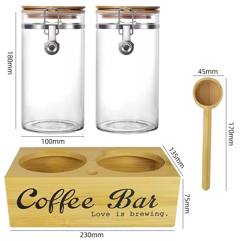 Coffee Tea Bean - Kaffee-Vorratsdosen, 2er-Pack mit Deckel und Schaufeln,