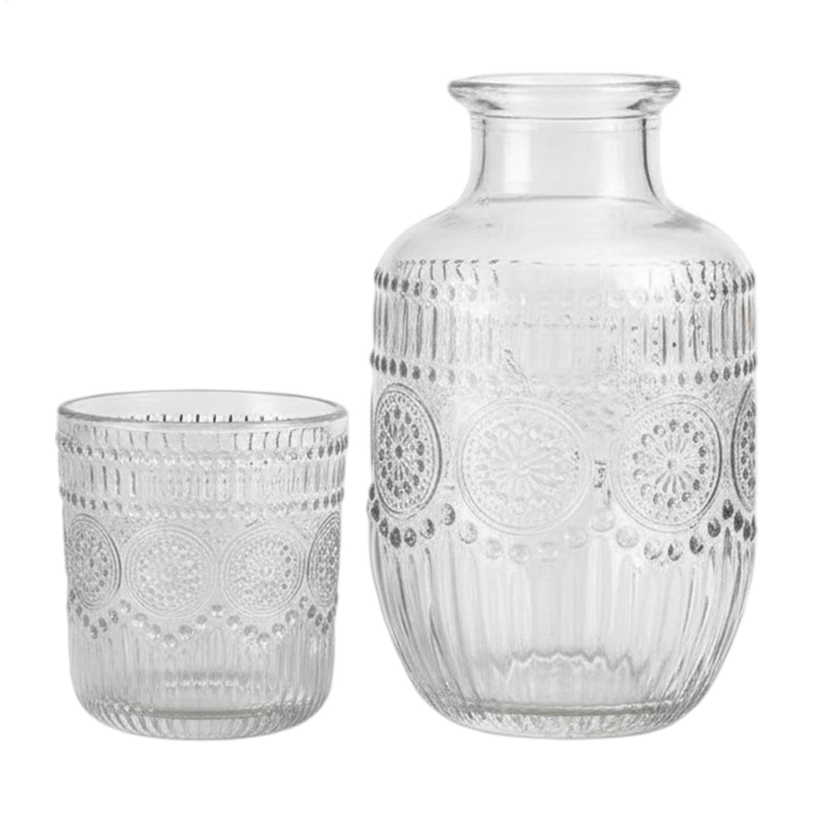 Coffee Tea Sugar Canister Set - 550ml Karaffen-Set mit Wassergläsern im Schneeflocken-Design,