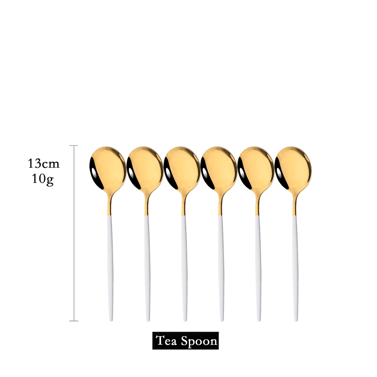 Coffee Tea Sugar Canister Set - 6Pcs Spiegel Weiß Gold Tee Löffel