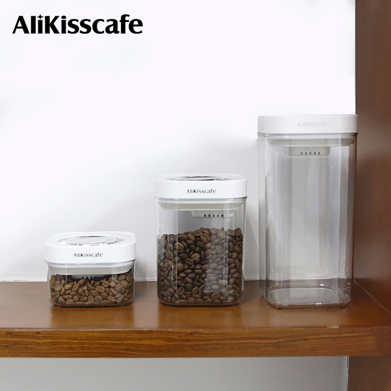 Coffee Tea Bean - AliKisscafe Kaffeebohnen-Aufbewahrungsbehälter, vakuumversiegeltes Tankglas, Teedosen, Espressomaschine,