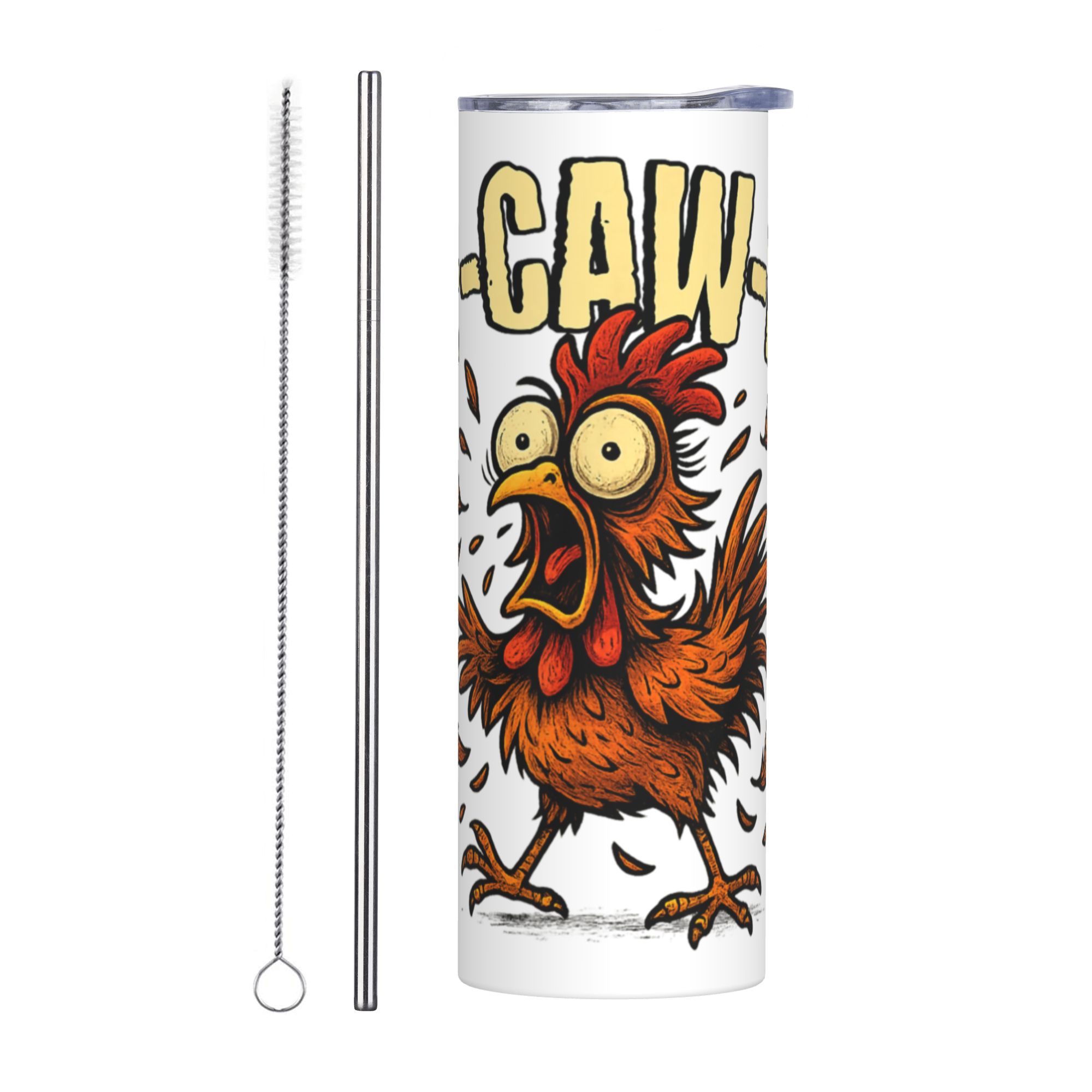 Double Wall Mug - Lustiger F-Caw-F Chicken FCAWF Thermobecher mit