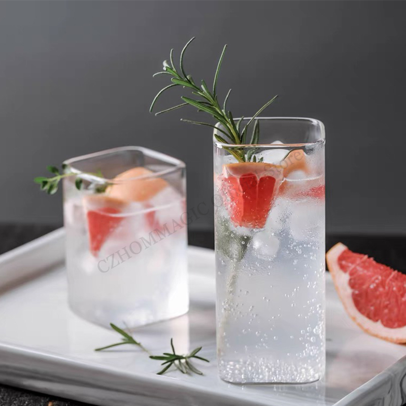 Juice Tea Coffee - 6/4/2/1Pcs Platz Glas Tasse Kaffee Becher