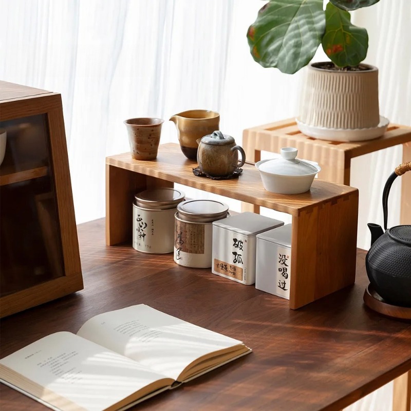 Tea Coffee Set Up - Kaffee-Tropfstation aus massivem Holz, Organizer zum