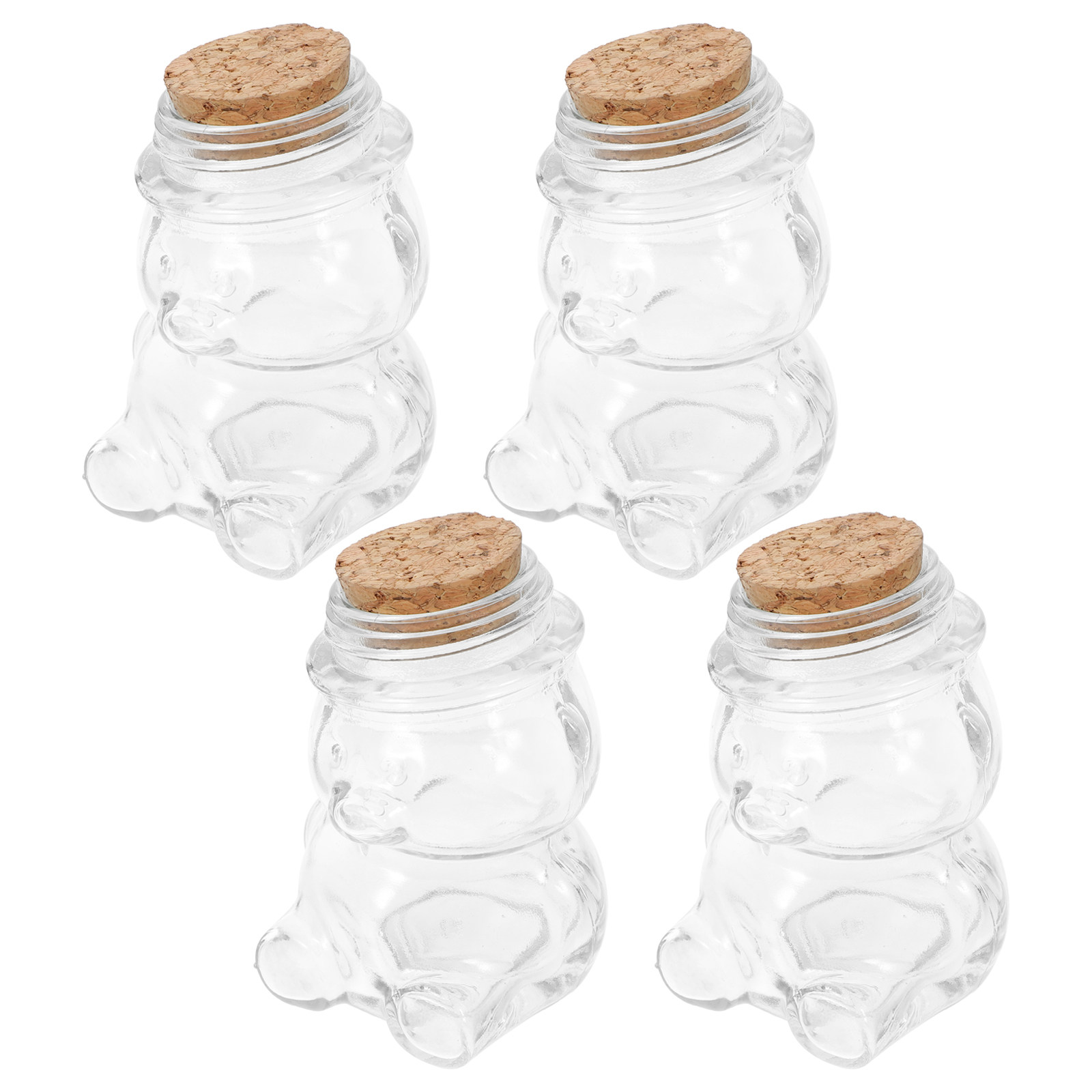 Coffee Tea Jar Set - 4-teiliges Glas-Bonbonglas-Set, transparenter, luftdichter Lebensmittelbehälter für