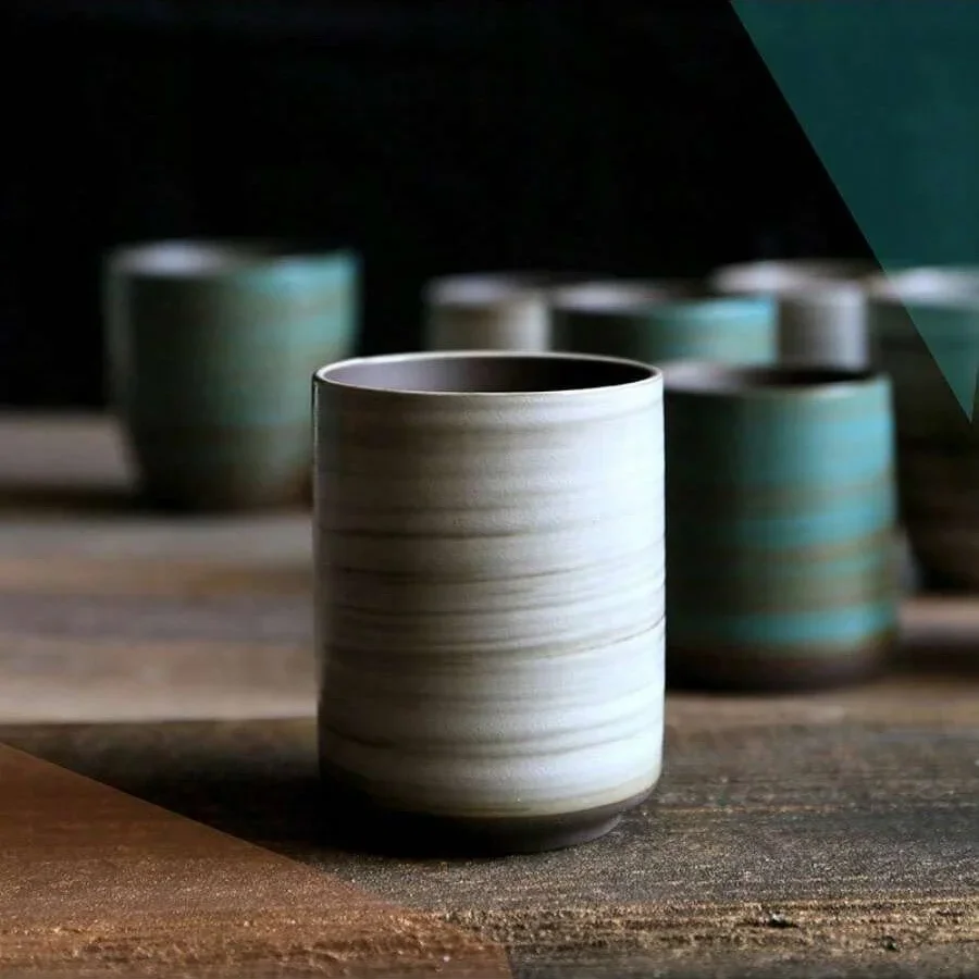 Coffee Tea Essentials - Handbemalte Crackle Glaze Steinzeugtasse, Vintage asiatische