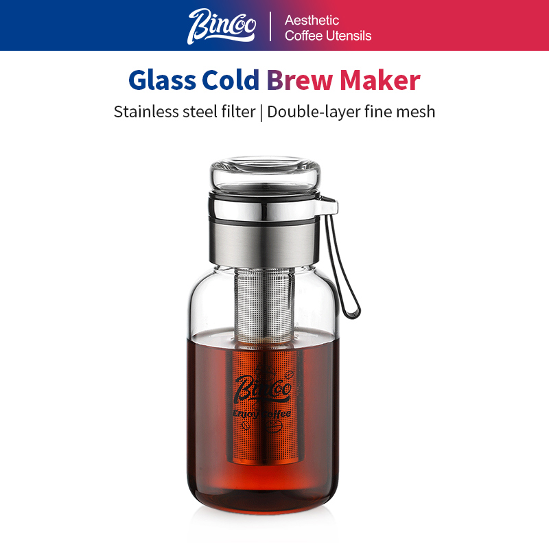 Coffee Tea Brew - Bincoo Kaltbrüh-Kaffeemaschine Eiskaffee-Zubereiter mit Edelstahl-Langzeit-Tee-Infuser Luftdichter