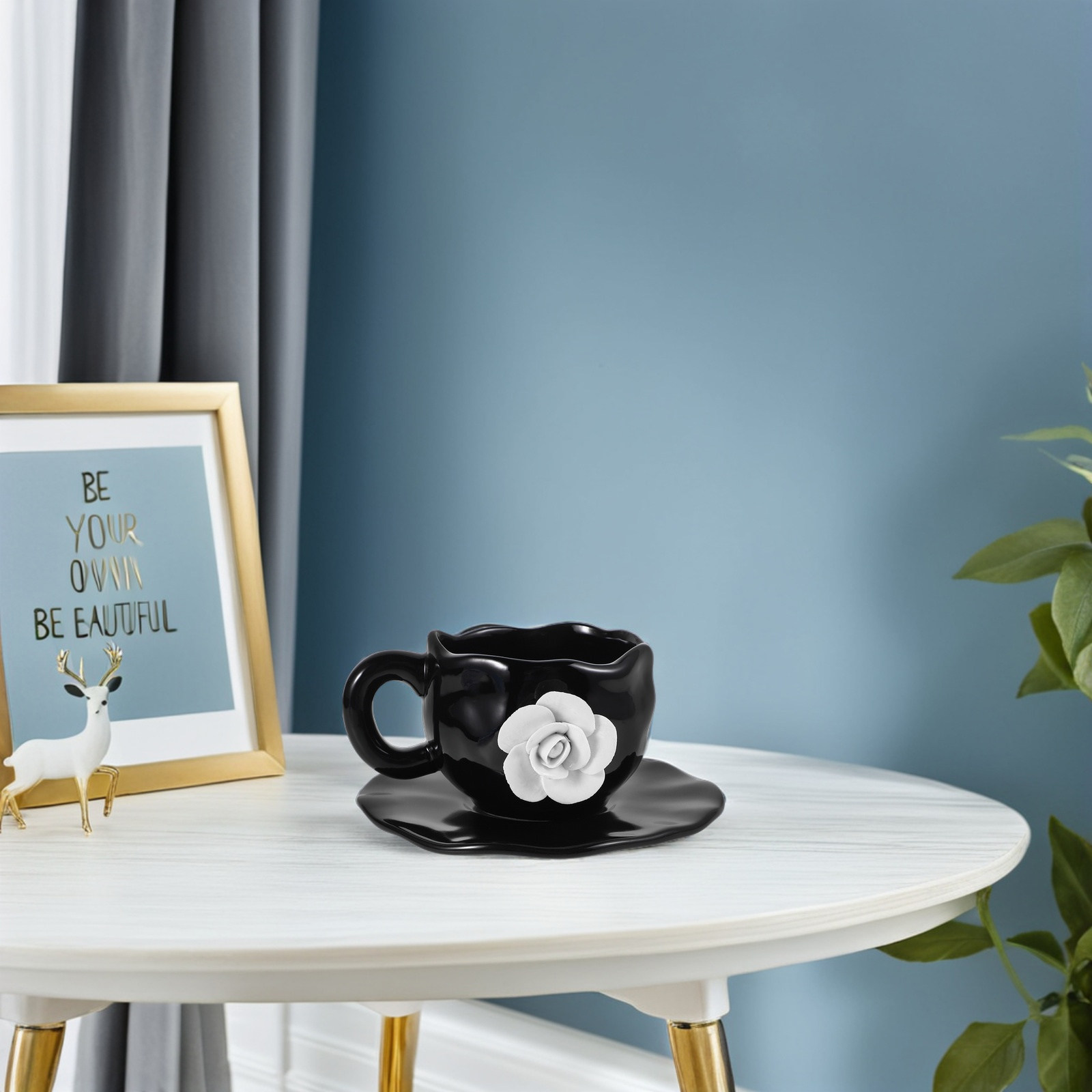 Juice Tea Coffee - 1 Set Keramik-Kaffeetasse mit Untertasse im