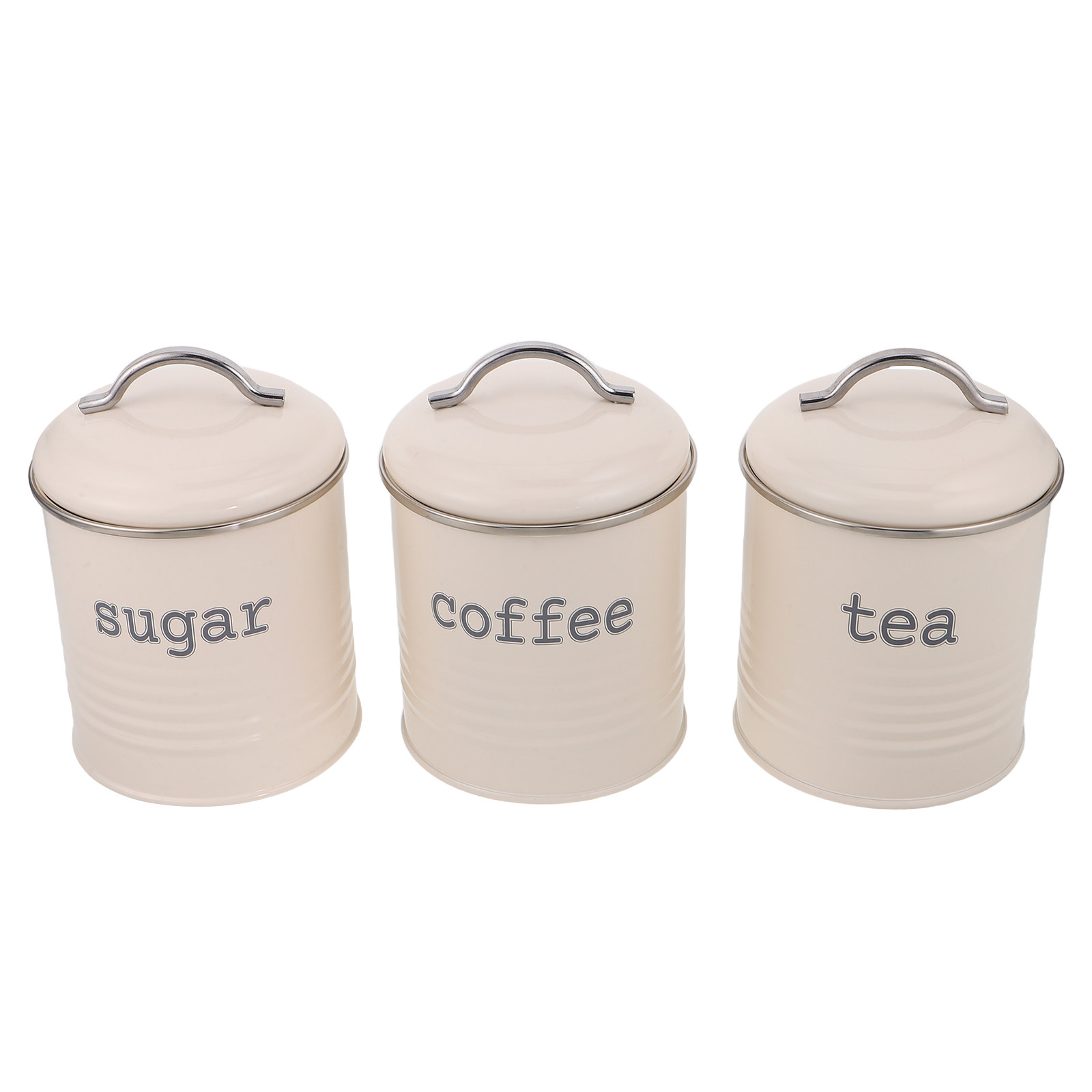 Coffee Tea Sugar Canister Set - 3-teiliges Versiegeltes Kaffeebohnen-Behälterset Luftdichte Tee- und