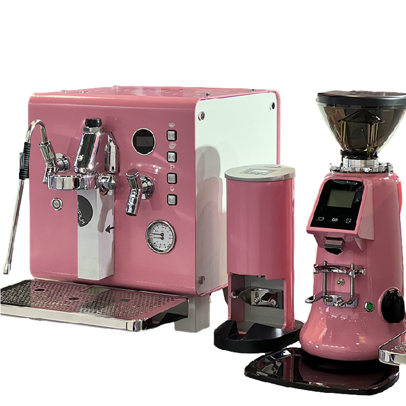 Coffee & Tea - Pastry Góc Xanh - Professionelle Kaffeemaschine in Pink, Halbautomatische Espresso-Kaffeemaschine