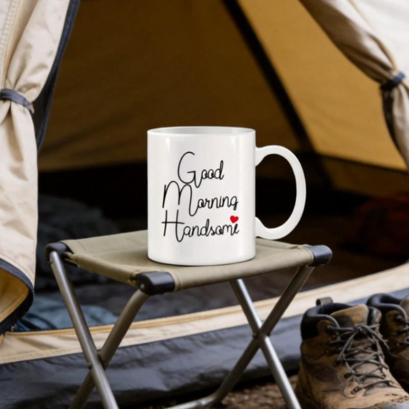 Coffee Tea Good Morning - Ungewöhnliche Keramik-Tassen: „Good Morning Handsome“-Becher, originelle