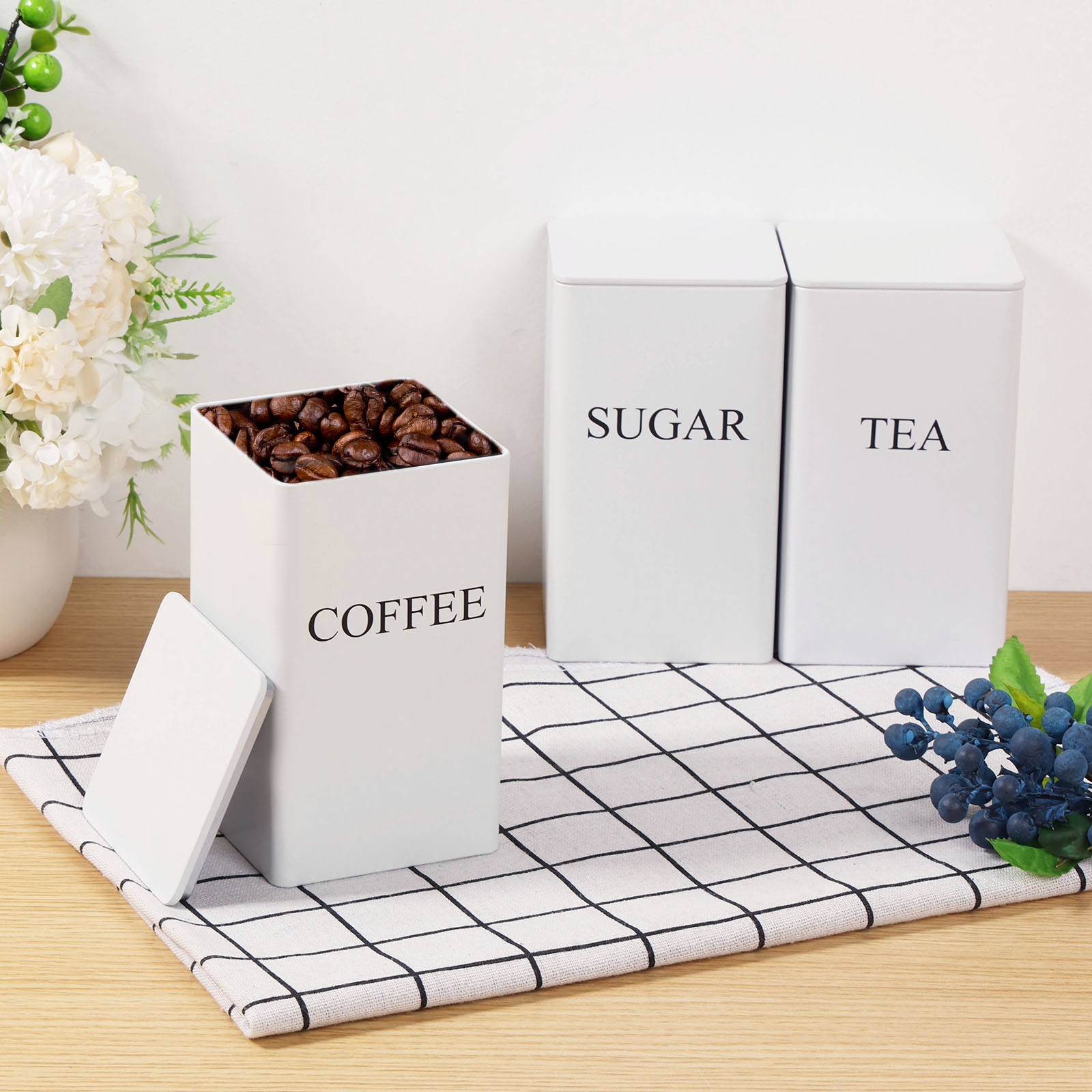 3Pcs Kaffee Bean Lagerung Kani – Coffee Tea Sugar Canister Set Bewertung und Preis