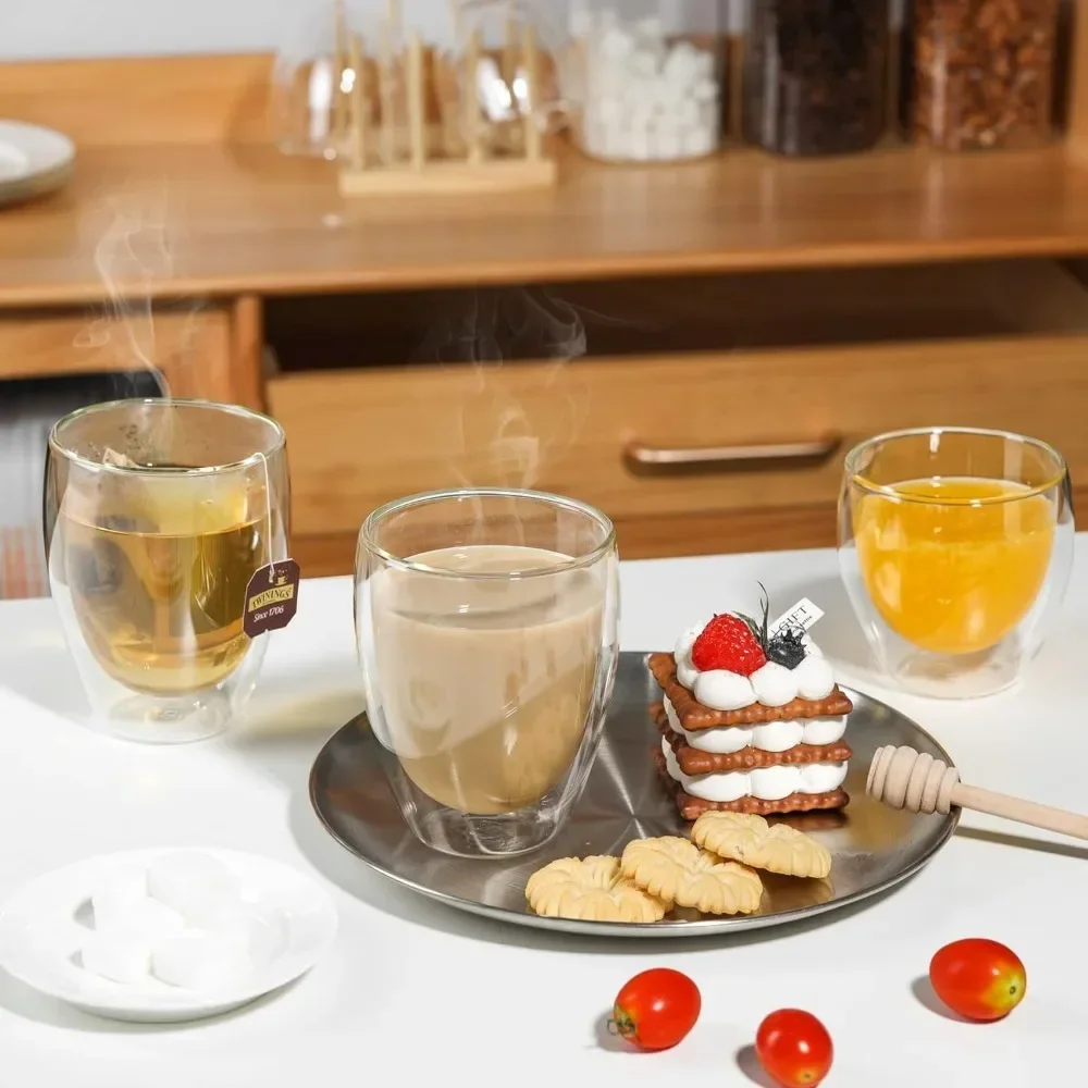 6 Stück klare doppelwandige Ka – Juice Tea Coffee Bewertung und Preis