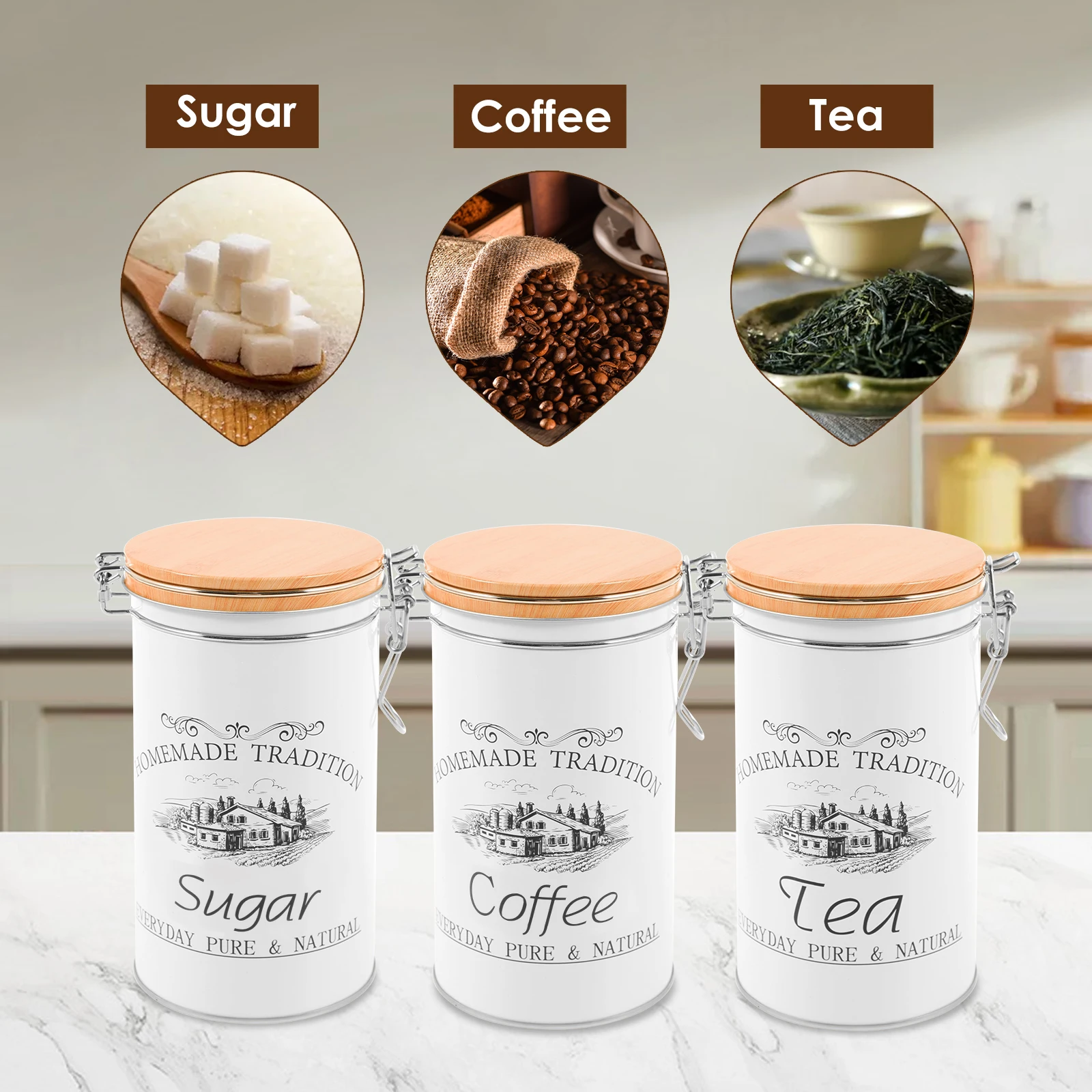 3 Teile/satz Tee Kaffee Zucker – Coffee Tea Sugar Canister Set Bewertung und Preis