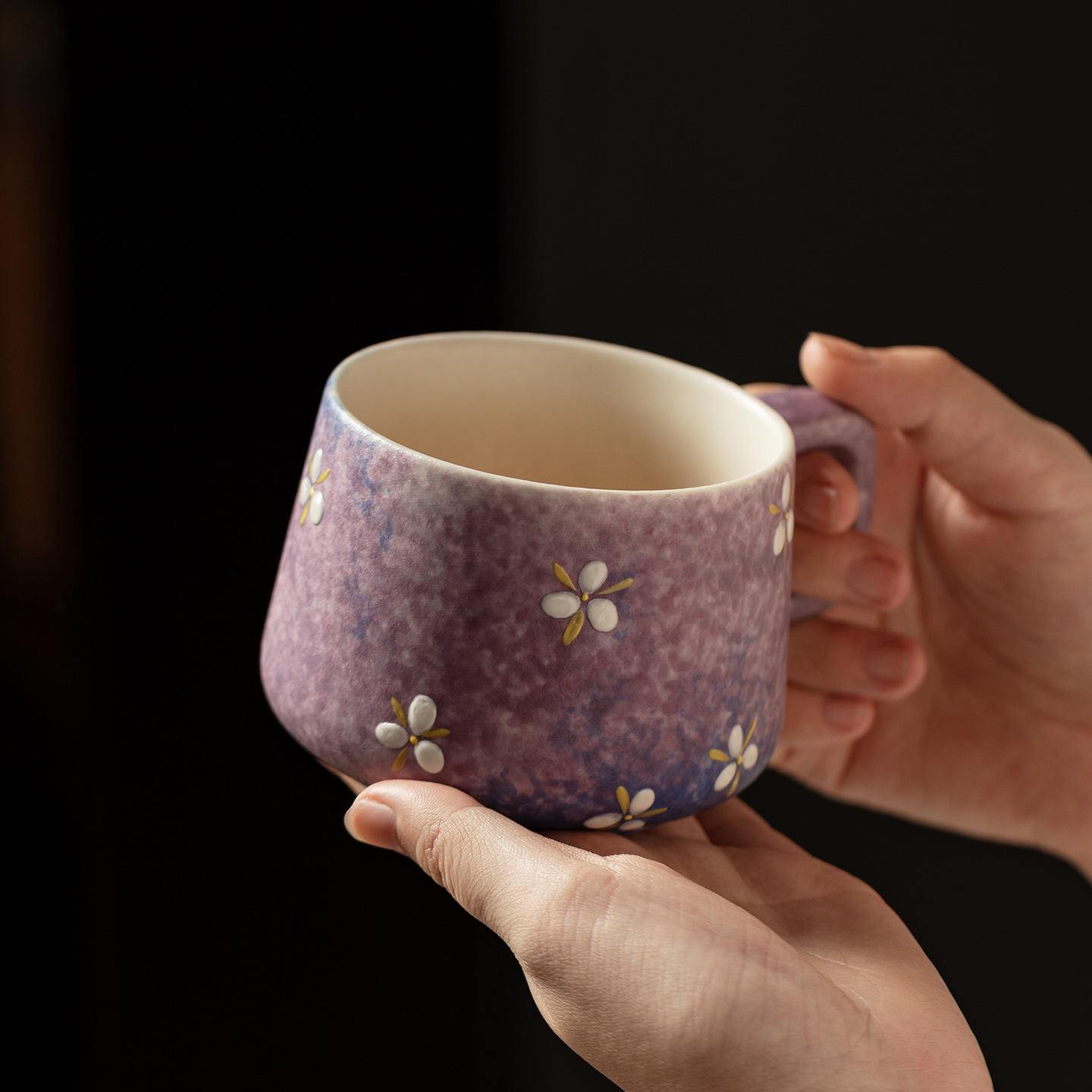Handbemalte Keramiktasse mit F – Coffee Tea Brew Bewertung und Preis