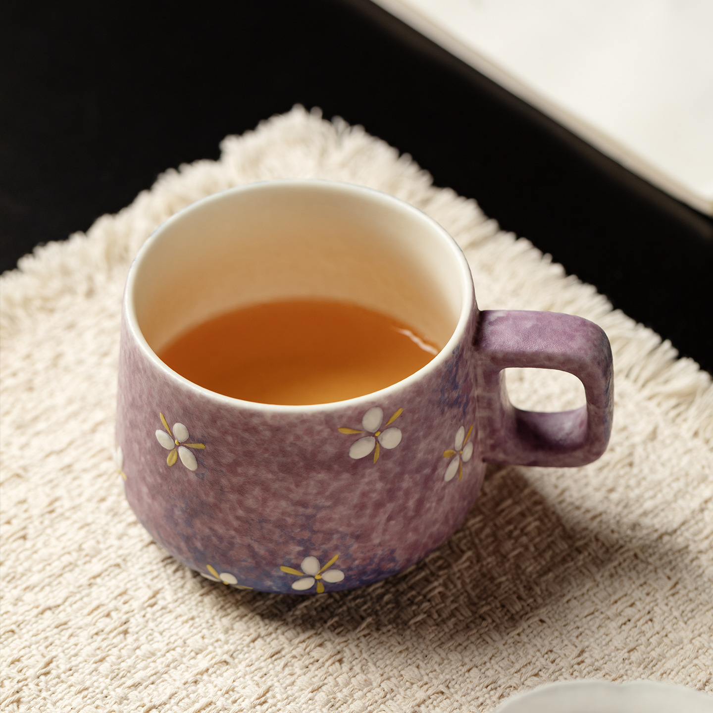 Handbemalte Keramiktasse mit F – Coffee Tea Brew Bewertung und Preis
