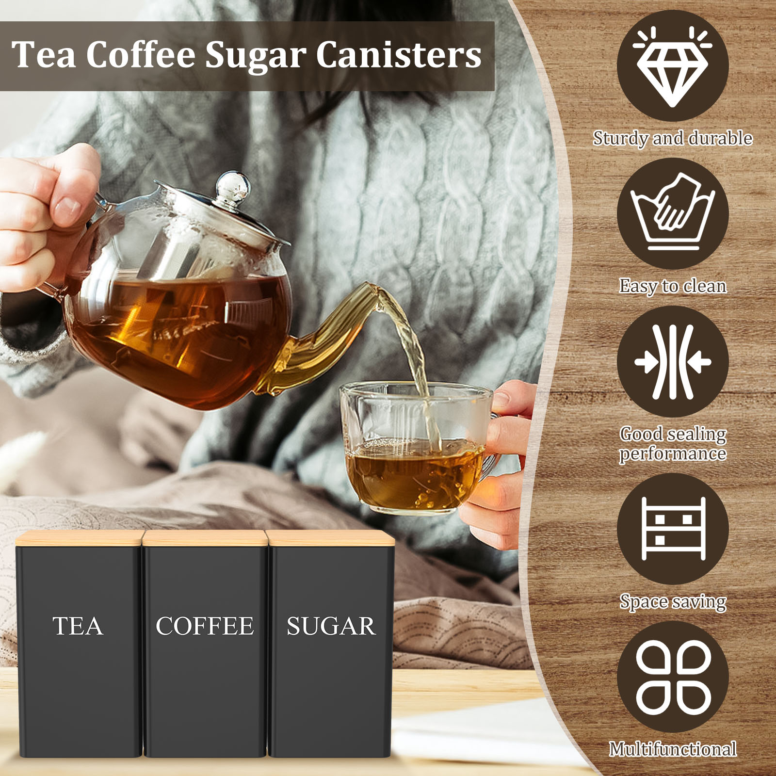 Kaffeebohnen-Vorratsglas aus M – Coffee Tea Sugar Canister Set Bewertung und Preis